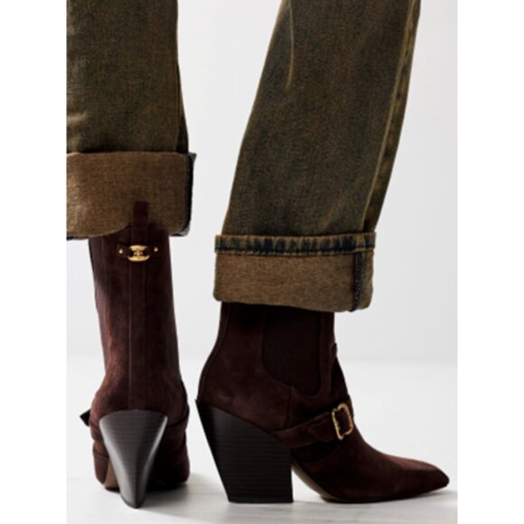 EUC-Anthropologie x Sam Edelman Bree Buckle Boots - Brown - 8.5 - Picture 9 of 10